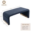 Angel Sar 43in Ottoman Bench, Boucle Fabric Bed Bench, Footrest with Gold Metal Legs for Bedroom, Dark Blue - 2 of 4
