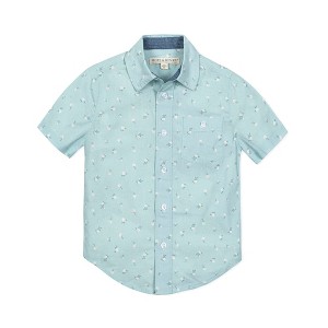 Hope & Henry Boys' Linen Short Sleeve Button Down Shirt, Kids - 1 of 4