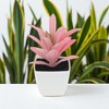 Unique Bargains Artificial Plants Plastic Pink 2.2"x2.2"x4.33" 1 Pcs - 2 of 4