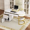 60'' Large Office Computer Desk,Modern Executive Desk with 3 Drawer,Workstation Writing Table,Conference Table with Metal Frame for Home Office - image 2 of 4