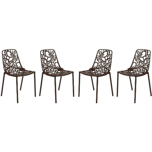 LeisureMod Devon Modern Aluminum Outdoor Stackable Dining Chair Set of 4 - image 1 of 4