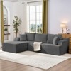 Mjkone 2-Pcs Free Combination Modular Sectional Sofas with Deep Seat,Corduroy L-Shaped Sofa with Chaise Lounge - 4 of 4