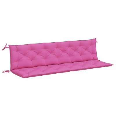 vidaXL Outdoor Garden Bench Cushions Set - Pink, 78.7"x19.7"x2.8", Fabric (100% Polyester), Hollow Fiber Cushioning, Water-Resistant