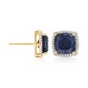 Ross-Simons 7.75 ct. t.w. Sapphire and .27 ct. t.w. Diamond Stud Earrings in 14kt Yellow Gold - 3 of 4