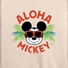 Women's - Disney - Aloha Mickey Lightweight French Terry Wide Neck Long Sleeve Shirt - 2 of 4