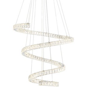 Possini Euro Design Ellyria Chrome Pendant Light 30 3/4" Wide Modern LED Twirled Clear Crystal Glass for Dining Room House Kitchen Island Entryway - 1 of 4