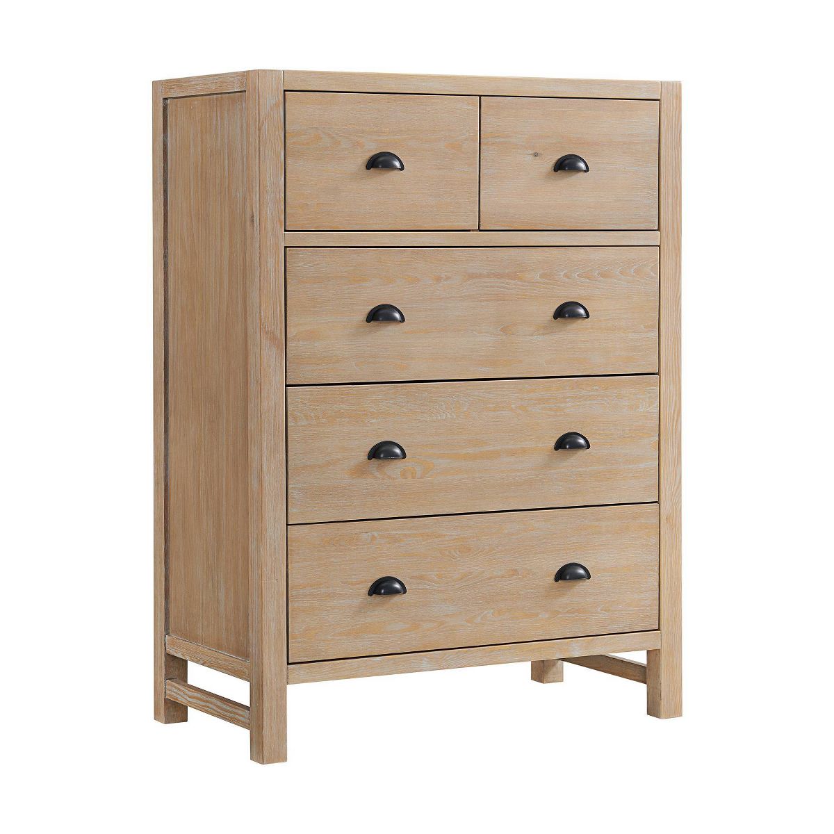 4pc Arden Wood Bedroom Set with 2 Drawer Nightstand Light Driftwood - Alaterre Furniture - thumbnail 9