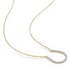 EVERLY JEWELRY | Yellow Silver 1/6ct TDW Diamond Horseshoe Pendant with Chain - 2 of 4