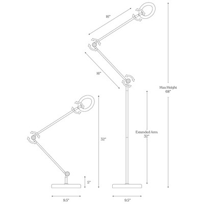 Sage 68" Gold Adjustable Arc LED Floor Lamp with 3-Way Switch