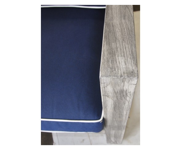 Teak Modern North Shore Outdoor Club Chair with Cushions - Driftwood Gray - Courtyard Casual