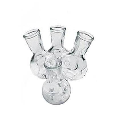 4" Floral Four Vase Clear - Ultimate Innovations: Indoor Tabletop Decorative Sculpture, No Battery Required