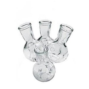 4" Floral Four Vase Clear - Ultimate Innovations: Indoor Tabletop Decorative Sculpture, No Battery Required - 1 of 2