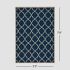 Gulches Navy and Ivory Geometric Quatrefoil Outdoor Area Rug - Durable, Stain-Resistant, 90" x 63" - Perfect for Patio and Backyard - 3 of 4