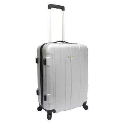 silver hard luggage