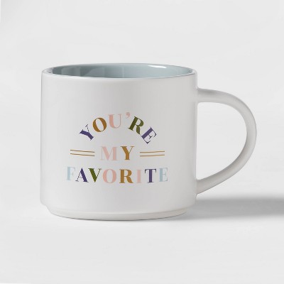 16oz Stoneware You're My Favorite Stacking Mug White - Threshold™ : Target