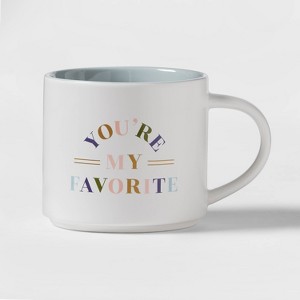 16oz Stoneware You're My Favorite Stacking Mug White - Threshold™ - 1 of 3