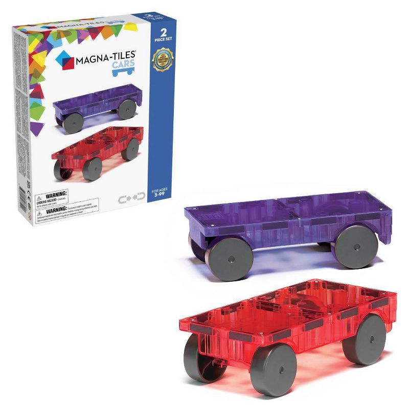 MAGNA-TILES Cars 2pc Expansion Set: Purple &#38; Red, 1 of 4