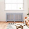 vidaXL Radiator Cover, Slatted Design Heater Cover Cabinet with Top Storage Shelf, Hide Cluttered Pipes, MDF, 59.8''x7.5''x32.1'', Anthracite - 3 of 4
