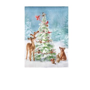 Evergreen Garden Flag Christmas Tree and Friends Moire Double Sided Indoor Outdoor Decor 18" x 12.5" - 1 of 1