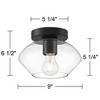 Possini Euro Design Gustin Modern Ceiling Light Semi Flush-Mount Fixture 8 3/4" Black Clear Glass for Bedroom Kitchen Living Room - 4 of 4