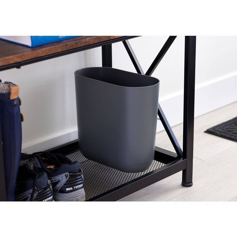 iDESIGN Recycled Plastic Slim Oval Waste Basket The Cade Collection Charcoal, 4 of 5