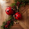Red Metal Sleigh Bell with Jute Hanger (Set of 2) - 2 of 4