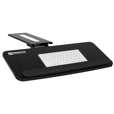 Mount-It! Under Desk Keyboard Tray, Computer Keyboard & Mouse Platform w/ Wrist Rest Pad, Keyboard Slide Out Tray w/ Height, Tilt & Swivel Adjustment