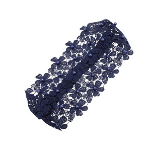Unique Bargains Women's Fashion Faux Pearl Floral Wide Headwrap 1 Pc - 1 of 4