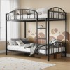 Bunk Bed Twin Over Twin with Ladder and Arched Guardrail, Heavy Duty Bunkbeds Frame with Sturdy Steel Slats Support - 3 of 4