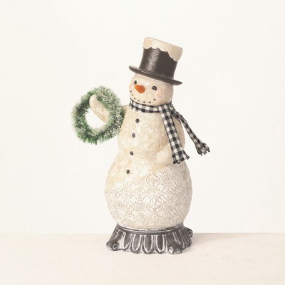 Sullivans Decorative Snowman Sculpture 13"H Multicolored