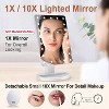COSMIRROR Lighted Makeup Mirror with 10X Magnification and Makeup Sponge, 21 LED Lights with Touch Sensor Dimming, 180°Rotation, Dual Power Supply - 3 of 4