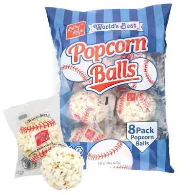 Kathy Kaye Popcorn Balls – Individually Wrapped 1 oz Popcorn Treats - 8 Count Bag or 18 Count Box