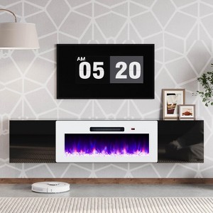 AMERLIFE Fireplace TV Stand with Electric Fireplace LED Lights Console for TV - 1 of 4