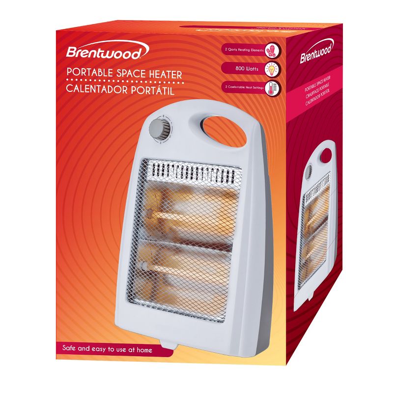 Brentwood 800 Watt Portable Space Heater in White, 4 of 8