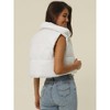 Seta T Women's High Stand Collar Lightweight Zip Puffer Crop Padded Vest  White X-Large