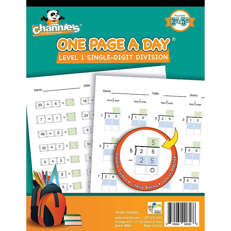 Channie&#39;s One Page A Day Single Digit Beginning Division, 1 of 4