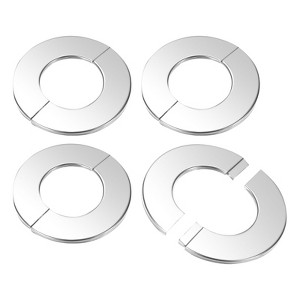Unique Bargains 304 Stainless Steel Self-Adhesive Round Durable Faucet Escutcheons 4 Pcs - 1 of 4