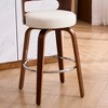 FERPIT Faux Leather Swivel Counter Bar Stools with Bentwood Legs (Set of 2) - 4 of 4