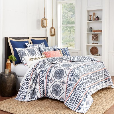 Small Coral Embroidered Paisley Accent Pillow with Tassels
