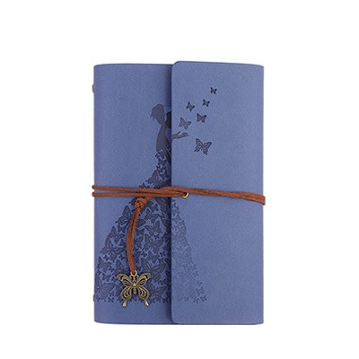 Skirts Beauty Hand Account Book Diary Book Retro Notepad, Cover color:Large Lake Blue
