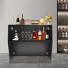 YIYIBYUS Folding Portable Event Bar with Top and Middle Shelves - 2 of 4