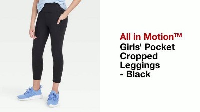 Girls' Pocket Cropped Leggings - All In Motion™ Black : Target
