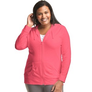 Hanes Just My Size Women's Full-Zip Slub Hoodie (Plus Size) - 1 of 3