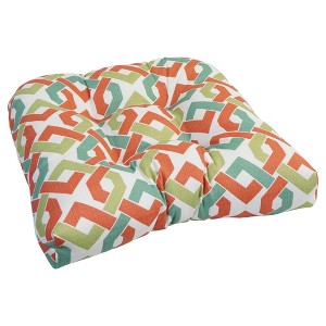 Blazing Needles, 19-inch U-Shaped Spun Polyester Outdoor Tufted Dining Chair Cushion - 1 of 2