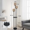 66"H Standing Lamp For Living Room,Floor Lamp Boho Style With Foot Switch,Floor Lamp With Rattan Shade For Bedroom -The Pop Home - 4 of 4