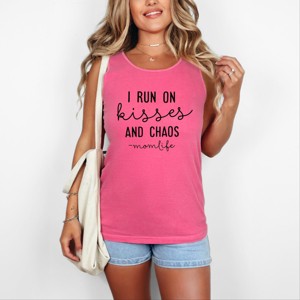 Simply Sage Market I Run On Kisses And Chaos Garment Dyed Tank - 1 of 3