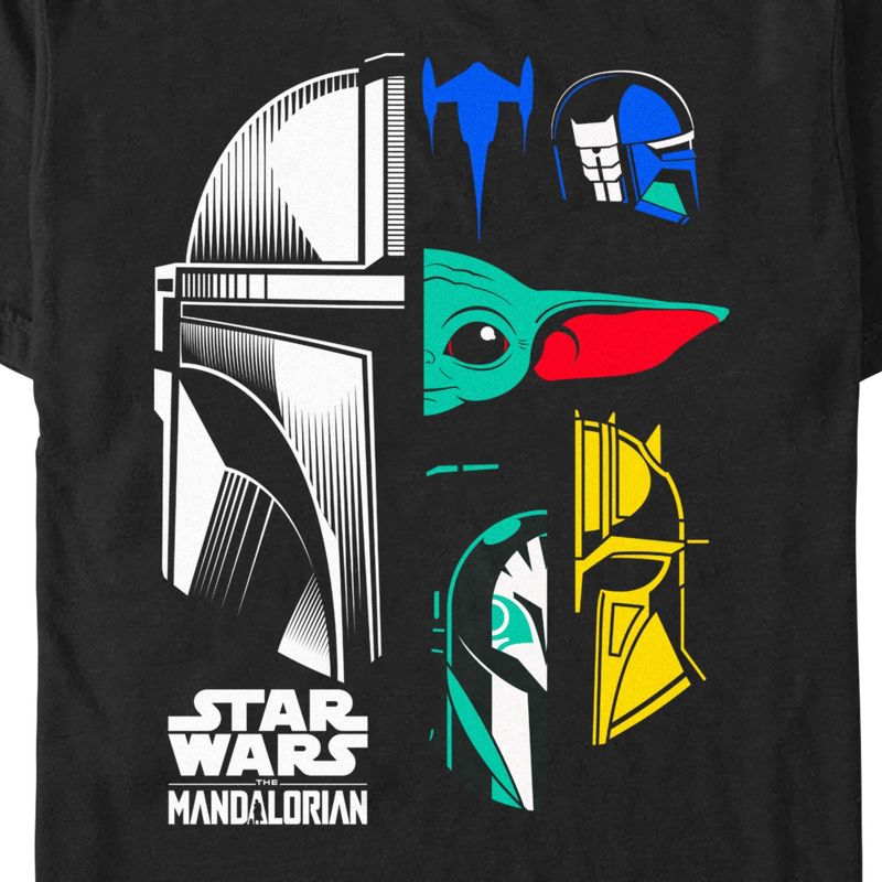 Men's Star Wars: The Mandalorian Color Block Character Heads T-Shirt, 2 of 6
