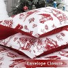 Christmas Duvet Cover Set, Boho Red Reindeer Print, Soft Brushed Microfiber, 3-Piece with 2 Pillow Shams, Button Closure, 8 Corner Ties - 4 of 4
