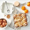 1.75qt Square Stoneware Baking Dish With Handles Cream/clay