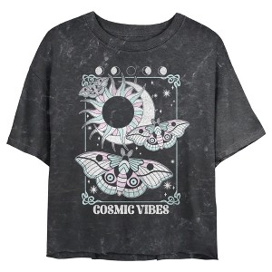 Juniors Womens Lost Gods Cosmic Vibes Moths T-Shirt - 1 of 4